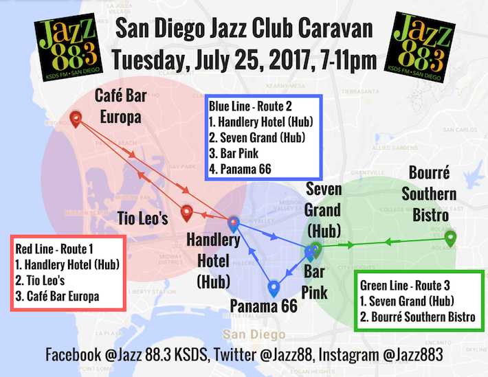 2nd San Diego Jazz Club Caravan Tuesday July 25 2017 - Jazz 88.3 KSDS FM San Diego Jazz88.org