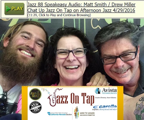 Matt Smith, Jazz 88.3 Afternoon Jazz Host Claudia Russell, Drew Miller Chat Up Jazz On Tap for San Diego Water For People