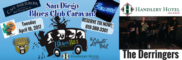 Handlery Hotel Features The Derringers With Host Janine Harty For Jazz 88.3 San Diego Blues Club Caravan, Tuesday, April 18, 2017
